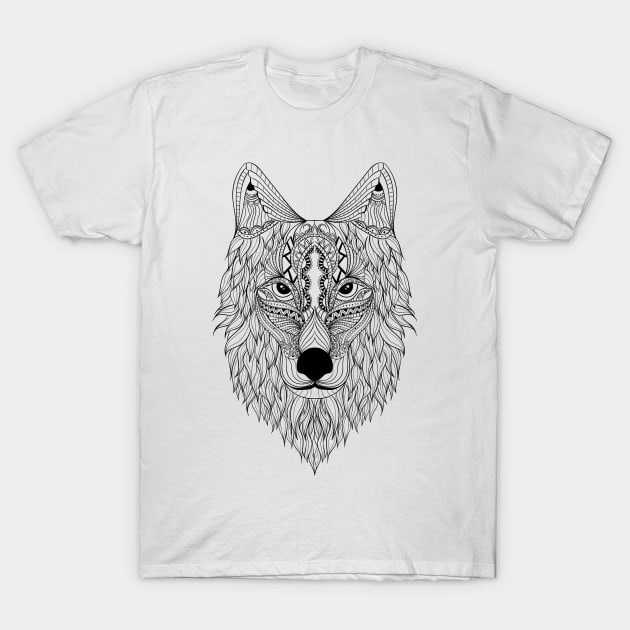 Wolf Drawing T-Shirt by Digster